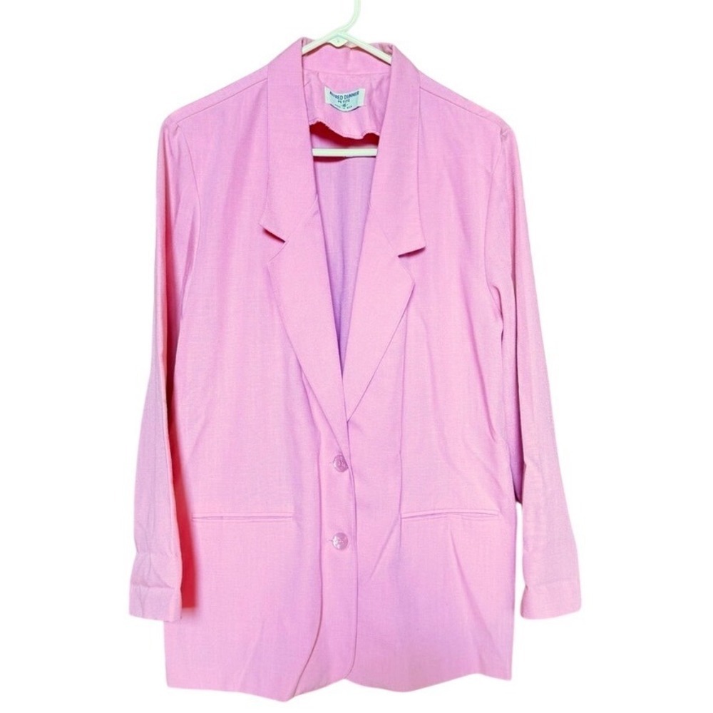 Alfred Dunner‎ Vintage Pink Blazer Jacket Petite 16 Made in USA Notched Lapel